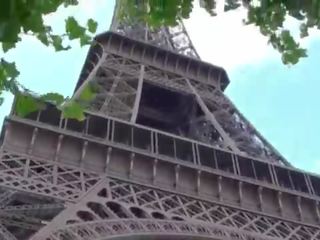Eiffel Tower extreme public adult film threesome in Paris France