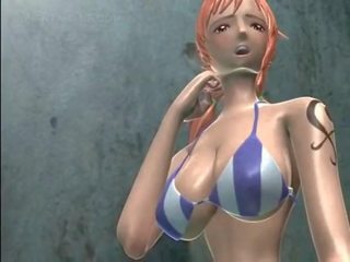 Slutty anime redhead blowing a large peter